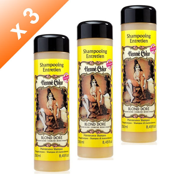 Lot de 3 Shampoings Blond Doré Henné Color - 250 ml