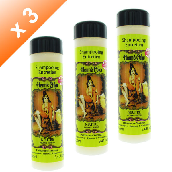 Lot de 3 shampoings Neutre Henné Color - 250 ml