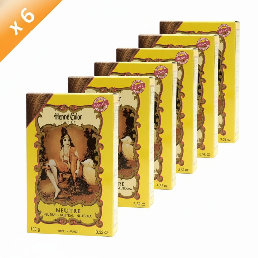 Lot de 6 Hennés Neutre Henné Color - 100 Poudre