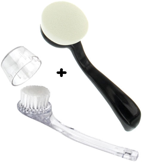 Set 1 Brosse Visage ultra douce + 1 brosse éponge