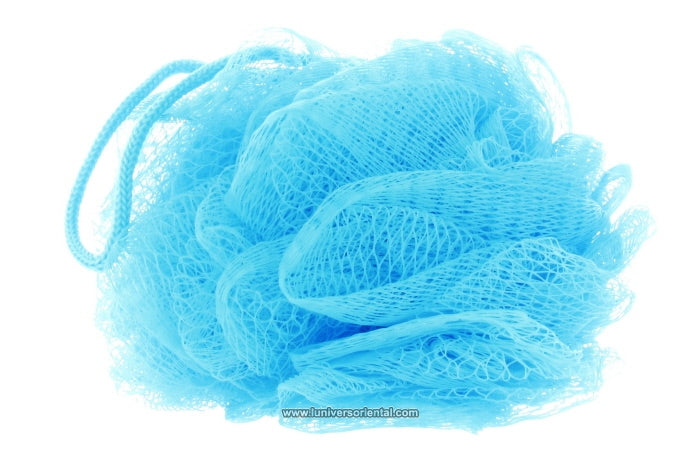 Fleur de Bain / Douche en Maille Filet - Bleu clair