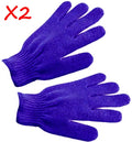 Lot de 2 Gants de gommage 5 doigts - Bleu foncé