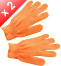 Lot de 2 Gants de gommage 5 doigts - Orange