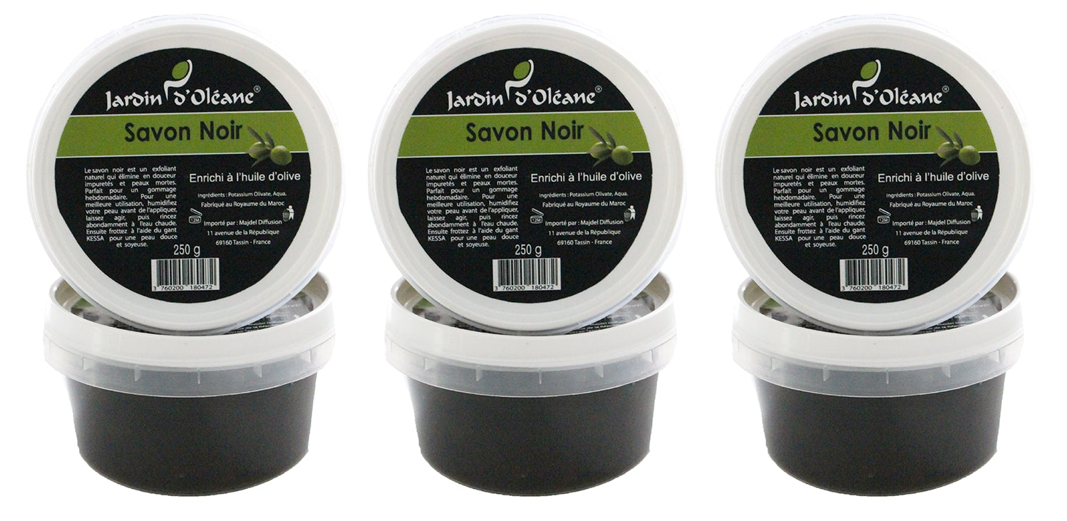 Lot de 3 Savon Noir pure olive - 250g