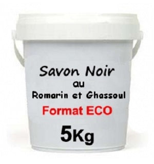 Savon Noir au Romarin et Ghassoul 5 KG
